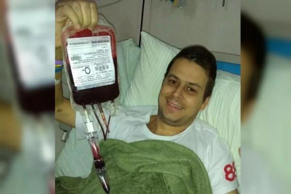 Thiago recebeu diversas bolsas de sangue durante tratamento em Sorocaba (SP) (Foto: Arquivo Pessoal)