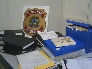 Material apreendido pela Polícia Federal (Foto: Reprodução / TV TEM)