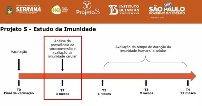 Etapas do estudo de imunidade em Serrana, SP — Foto: Reprodução/Facebook/Prefeitura de Serrana
