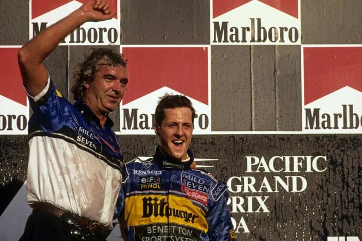 Michael Schumacher conquistou o bicampeonato mundial em 1995 — Foto: Getty Images