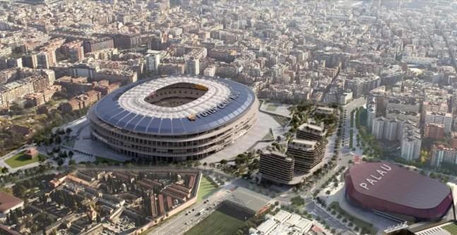 Projeto do Barcelona para o Novo Camp Nou e o "Espai Barça", que inclui toda a área do estádio, ginásio e novas sedes administrativas — Foto: Reprodução/Barcelona