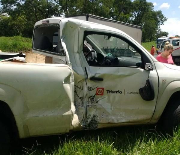Motorista da caminhonete não ficou ferido (Foto: Arquivo Pessoal)