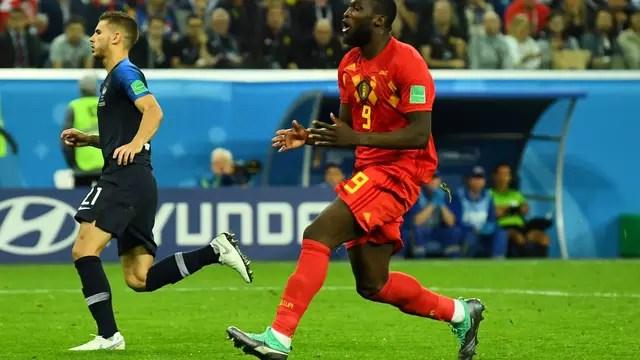 Lukaku lamenta durante França x Bélgica