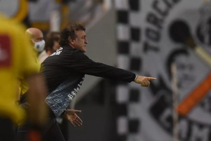 Cuca, técnico do Santos, em ação contra o Ceará — Foto: Ivan Storti / Santos FC