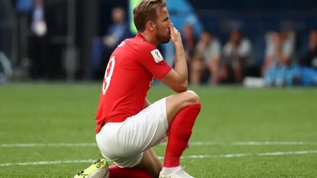 Harry Kane lamenta gol perdido em Bélgica x Inglaterra. Ele se despede da Copa com seis gols