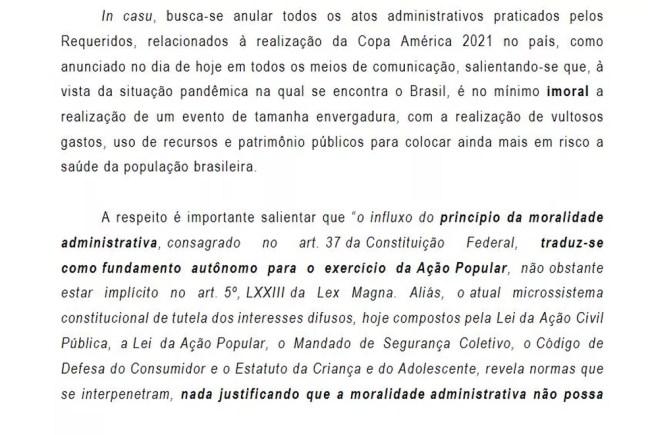 Ação popular é contra União Federal e Jair Bolsonaro — Foto: Reprodução