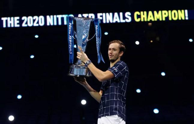  Daniil Medvedev derrotou Dominic Thiem na decisão do ATP Finals em 2020 - conseguirá repetir o título em 2021? — Foto: Clive Brunskill/Getty Images