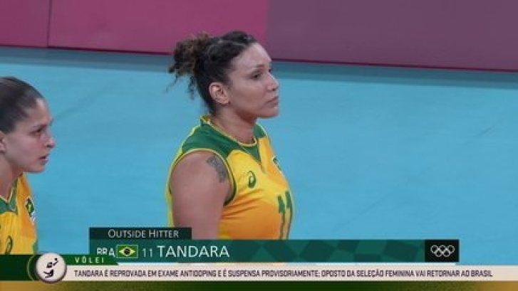 Tandara Caixeta, da seleção feminina de vôlei, é reprovada em exame antidoping e está sunspensa provisóriamente por possível violação - Olimpíadas de Tóquio