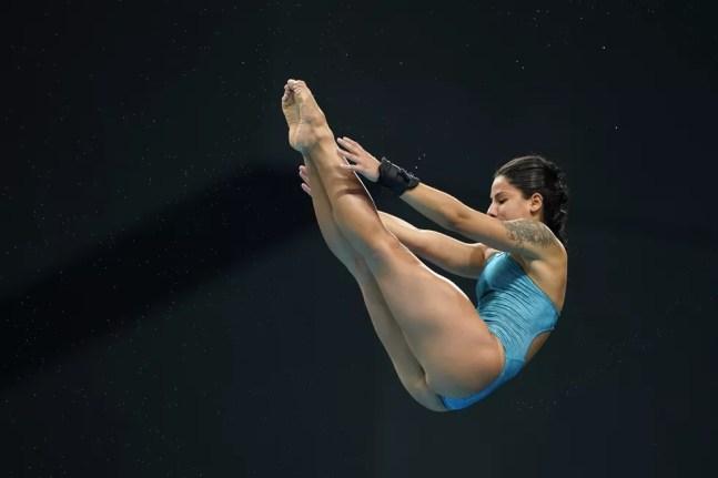 Ingrid Oliveira em apresentação nos saltos ornamentais  — Foto: Getty Images/Toru Hanai 