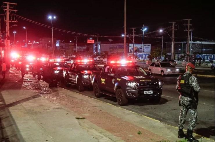 Força Nacional reforça a segurança no Ceará após série de ataques criminosos — Foto: Thiago Gadelha/Sistema Verdes Mares