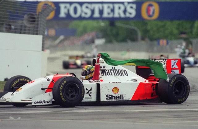 Senna conquistou 35 de suas 41 vitórias como piloto da McLaren — Foto: Getty Images