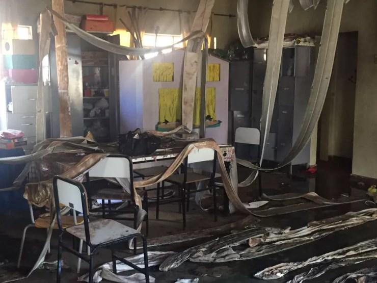 Incêndio matou 4 crianças e destruiu salas de aulas de creche (Foto: Natália Jael/Inter TV Grande Minas)