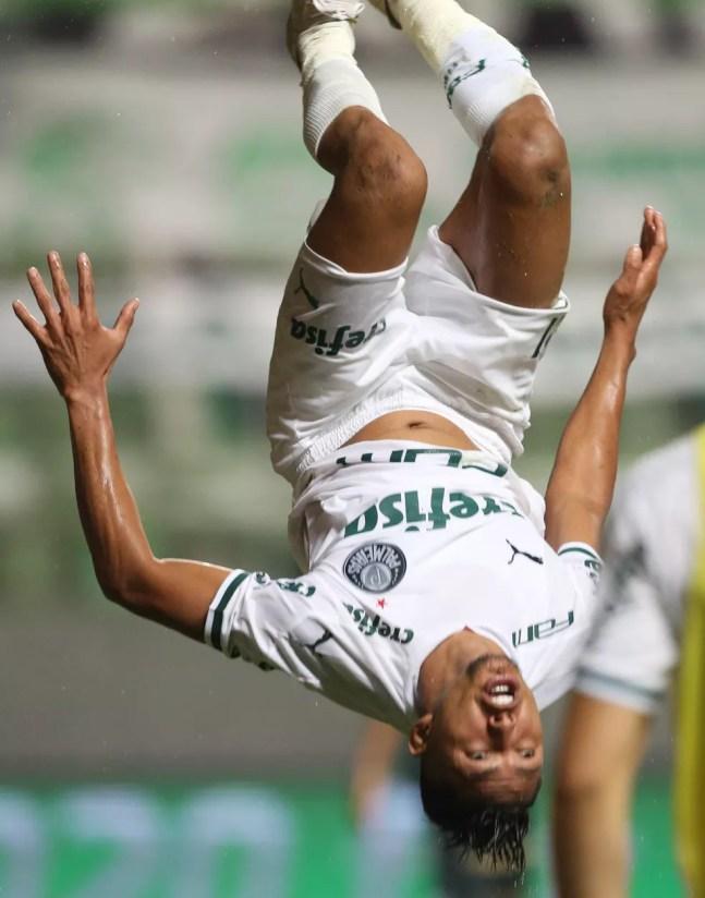 Rony marcou o segundo gol do Palmeiras contra o América-MG — Foto: Cesar Greco / Ag. Palmeiras
