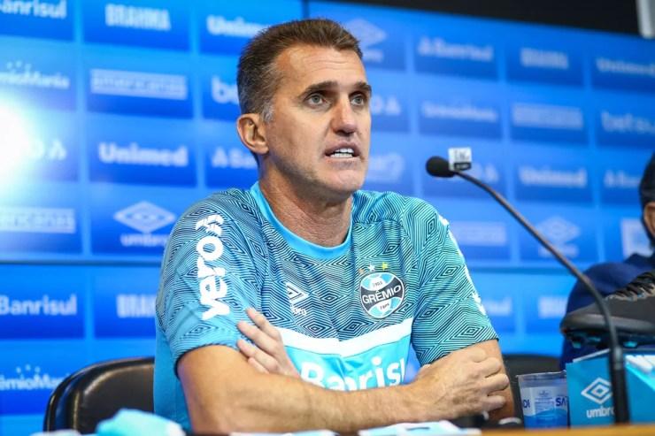 Vagner Mancini é apresentado pelo Grêmio — Foto: Lucas Uebel/Divulgação Grêmio