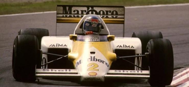 Keke Rosberg abandoou o GP de Portugal de 1986, no Estoril, com problemas elétricos — Foto: Reprodução/Twitter