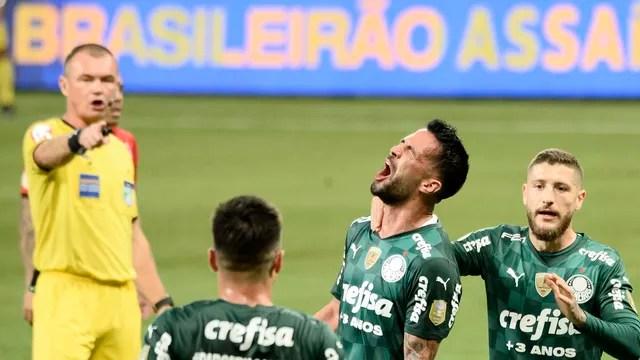 Palmeiras x Athletico, comemoração do gol de Luan