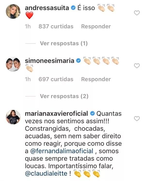 Famosas apoiam Claudia Leitte (Foto: Reprodução/Instagram)
