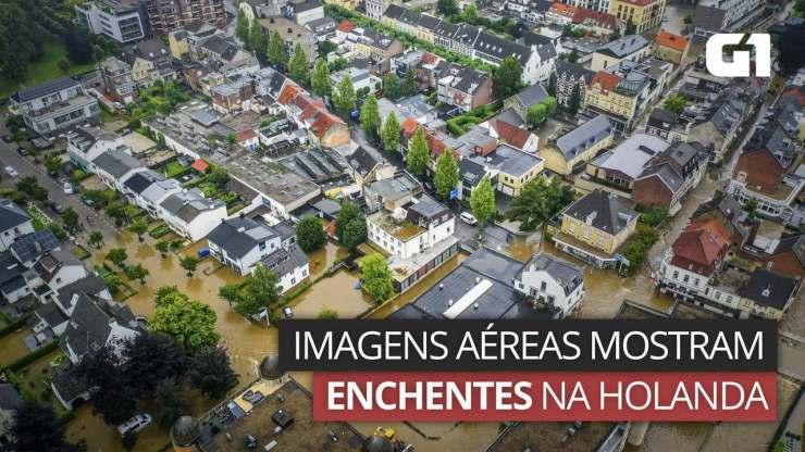 VÍDEO: Imagens aéreas mostram enchente na Holanda