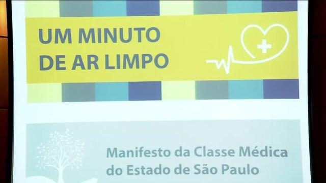 Médicos lançam campanha por ar limpo — Foto: TV Globo/reprodução