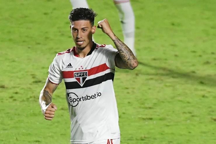 Rigoni é o vice artilheiro do São Paulo na temporada 2021 — Foto: Alexandre Durão