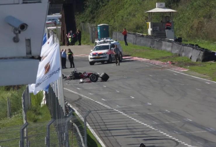 Batida na pista de Zandvoort, na Holanda (Foto: Reprodução/Twitter)