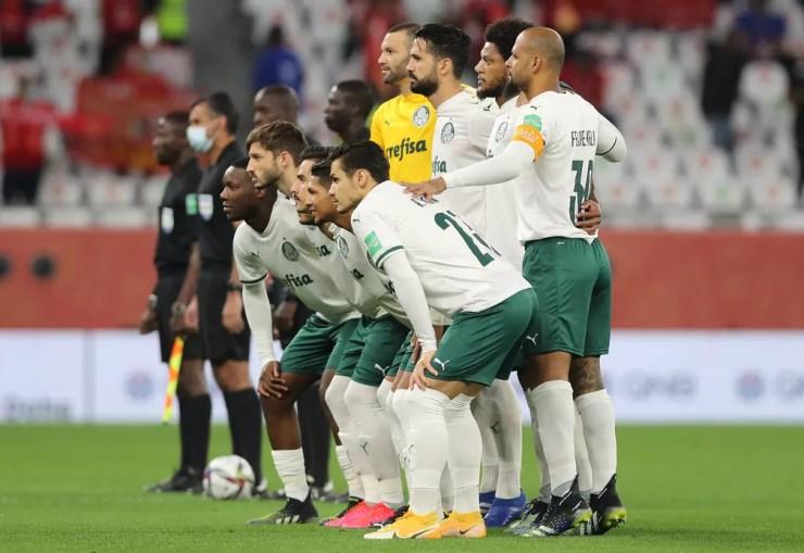 Palmeiras posado antes do jogo contra o Al Ahly — Foto: Fadi El Assaad /FIFA via Getty Images