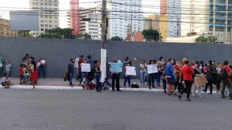 Moradores de comunidade na Zona Norte de SP tentam evitar despejo com protesto em frente a Tribunal de Justiça — Foto: Arquivo Pessoal