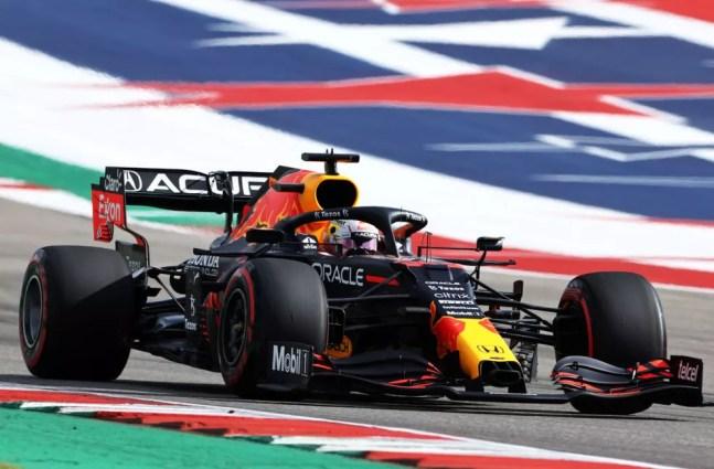 Max Verstappen, da RBR, foi o mais rápido do Q2 e do Q3 na classificação do GP dos EUA da F1 — Foto: Chris Graythen/Getty Images