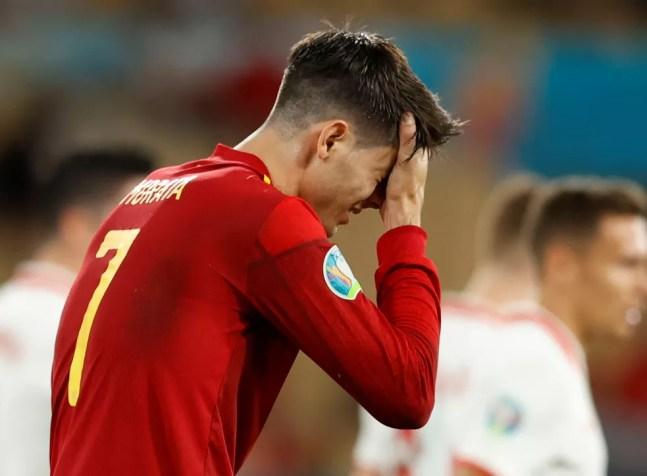Morata foi muito criticado pela torcida espanhola durante a fase de grupos da Eurocopa-2020 — Foto: AFP