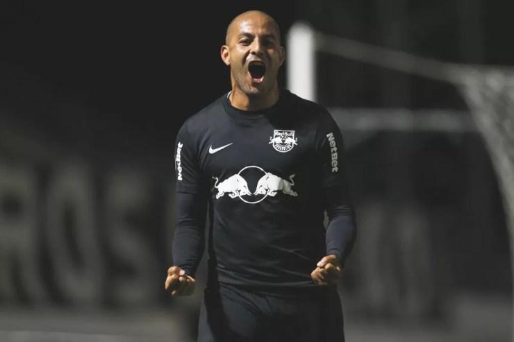 Ytalo comemora gol marcado pelo Bragantino — Foto: Ari Ferreira/Red Bull Bragantino