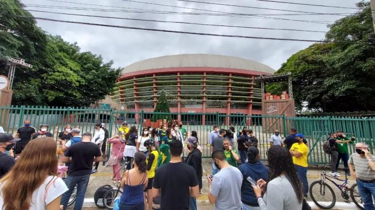 Protesto contra privatização do ginásio do Ibirapuera  — Foto: Rodrigo Rodrigues/G1