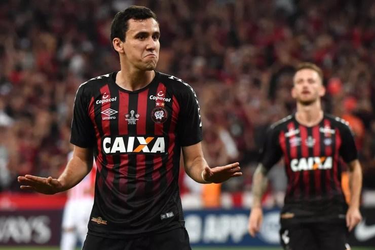 Pablo marcou 18 gols pelo Athletico-PR nesta temporada — Foto: Divulgação / Conmebol