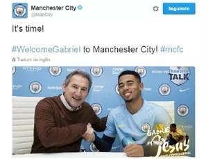 Gabriel Jesus Manchester City twitter (Foto: Reprodução/Manchester City Twitter)