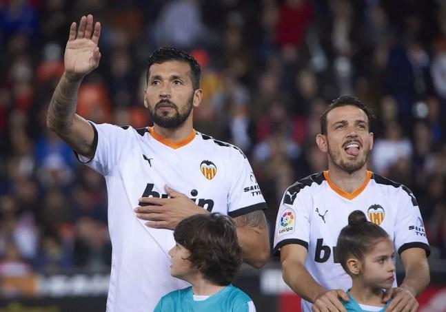 Ezequiel Garay se despediu do Valencia em meados do ano passado — Foto: Getty Images