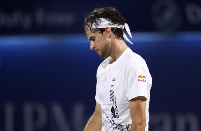 Thiem no ATP 500 de Dubai em 2021 — Foto: Francois Nel / Getty Images