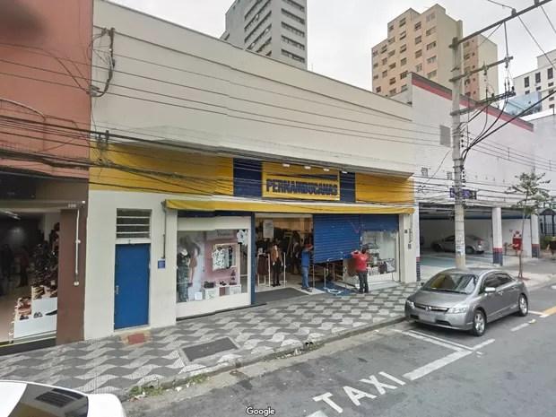 Imagem de maio de 2016 mostra fachada das Lojas Pernambucanas na rua Cardoso de Almeida, na zona oeste de São Paulo (Foto: Reprodução/Google Street View)