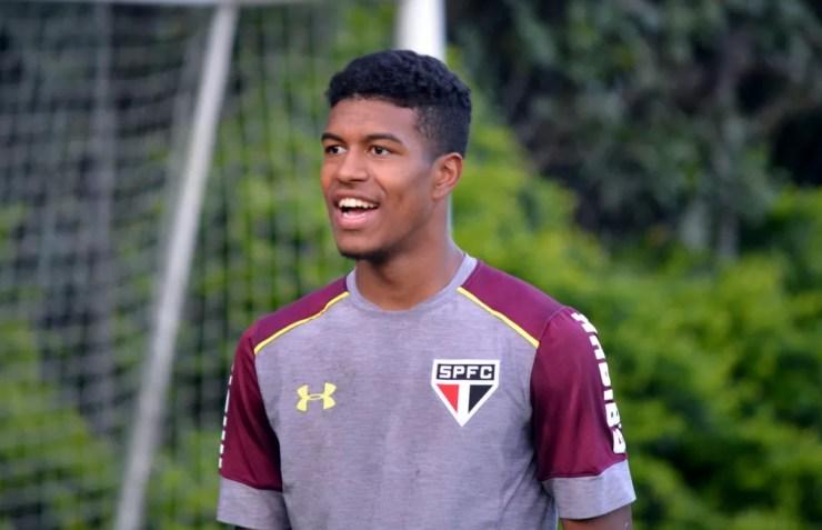 Léo Natel como jogador do São Paulo em 2017 — Foto: Érico Leonan / saopaulofc.net 