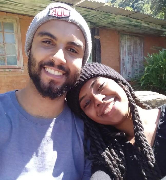 Luanna Martins e Gabriel Campos em sua primeira viagem juntos, para Campos do Jordão, no interior paulista, em 2020 — Foto: Arquivo pessoal
