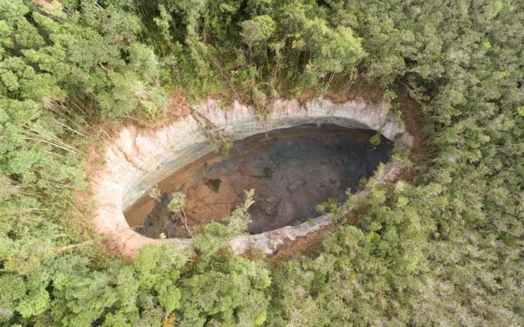 Cratera misteriosa na Bahia — Foto: OrtoPixel – Soluções com Drones, Geotecnologias e Arquitetura