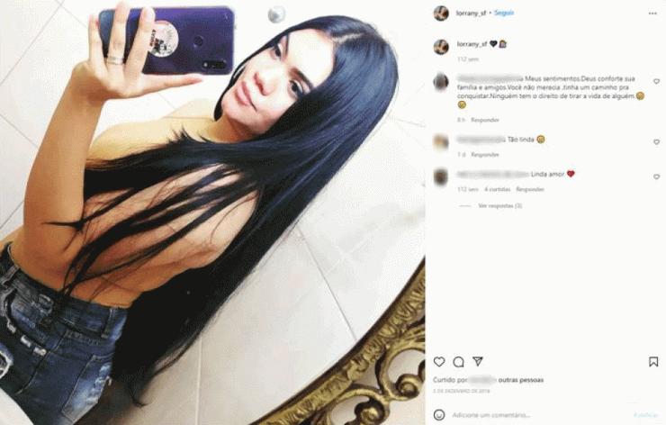 Lorrany Fernandes tinha 19 anos de idade. Internautas escreveram mensagens pedindo 'justiça' na página dela no Instagram — Foto: Reprodução/Arquivo pessoal