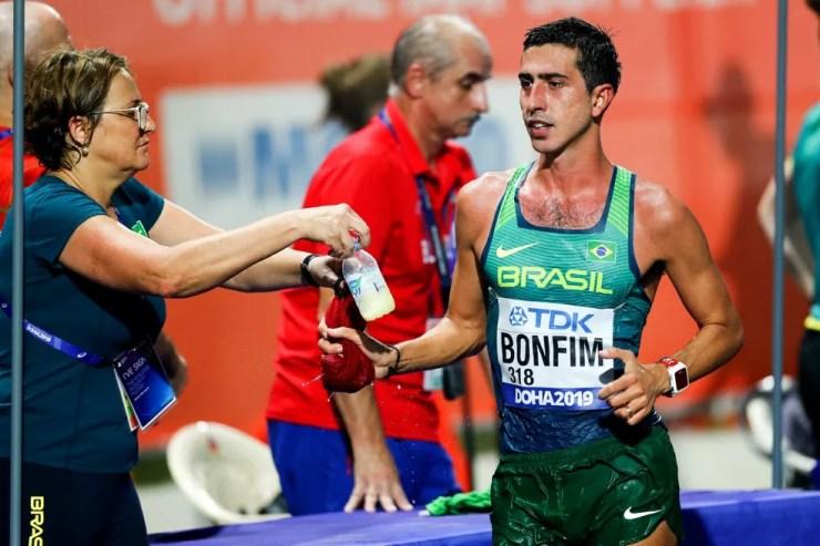 Caio Bonfim no Mundial de Atletismo de Doha — Foto: Wagner do Carmo/CBAt