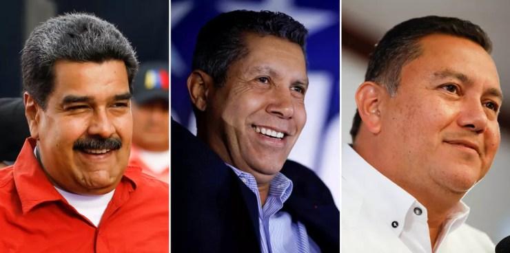 Nicolás Maduro, Henri Falcon e Javier Bertucci, os três principais candidatos à presidência da Venezuela (Foto: Reuters/Carlos Garcia Rawlins/File Photos)