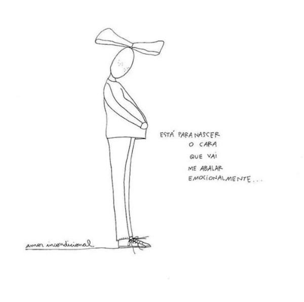 Daphne anunciou publicamente a gravidez ao postar uma ilustração da artista Luiza Pannunzio em suas redes sociais com a legenda: "Não caibo em mim. Mas ele cabe ❤" (Foto: Reprodução)