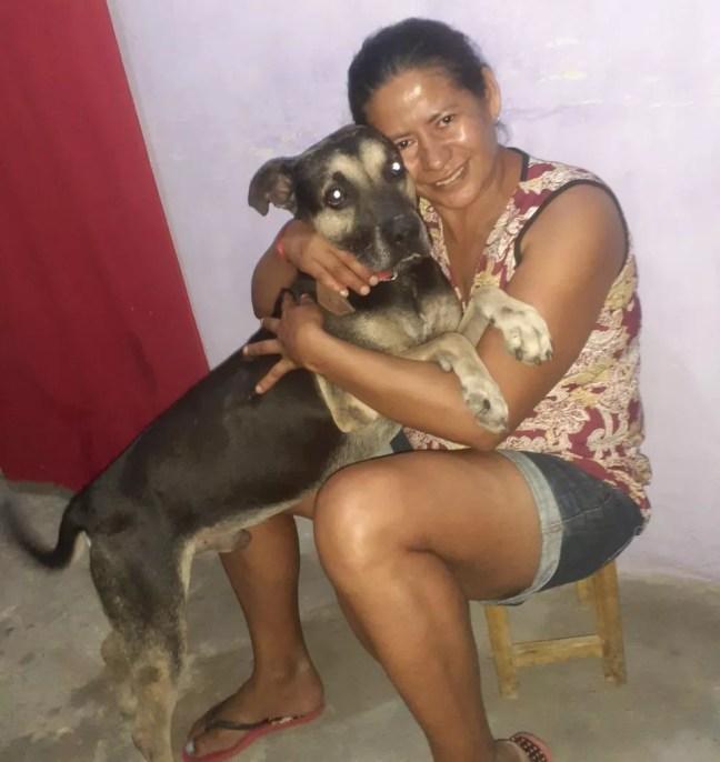 Maria da Paz reencontrou Mailon após seis meses sem ver o animal  — Foto: Arquivo Pessoal/Maria da Paz