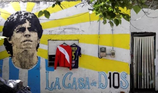Casa de Maradona em Villa Fiorito vira Memorial  — Foto: REUTERS