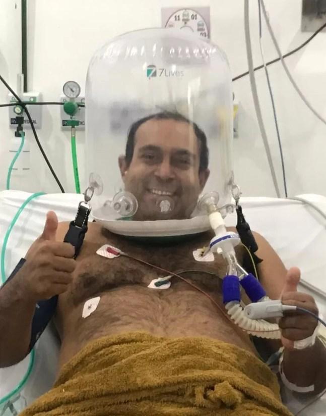 Alano Calheira ficou internado no Hospital de Campanha de Feira de Santana  — Foto: Arquivo Pessoal 