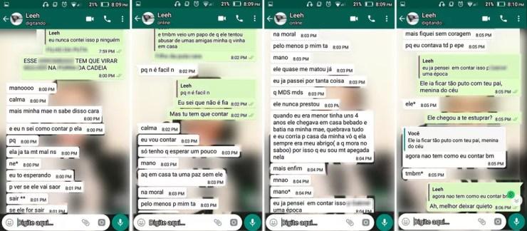 Adolescente morta a facadas em São Roque contou em mensagens que estava aliviada com a prisão do pai pelo estupro da tia — Foto: Reprodução