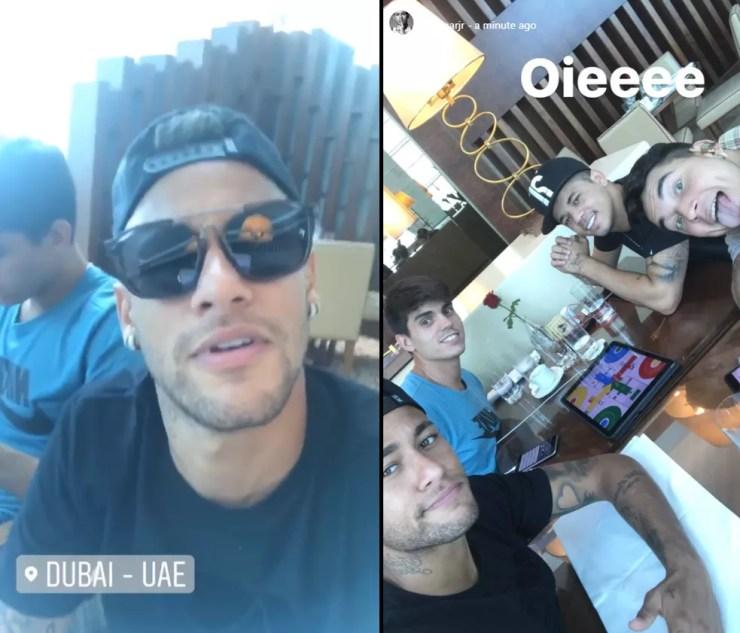 Brasileiro está acompanhado de alguns de seus amigos (Foto: Reprodução/Instagram)