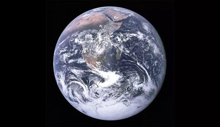 Vista da Terra pela tripulação Apollo 17  — Foto: NASA