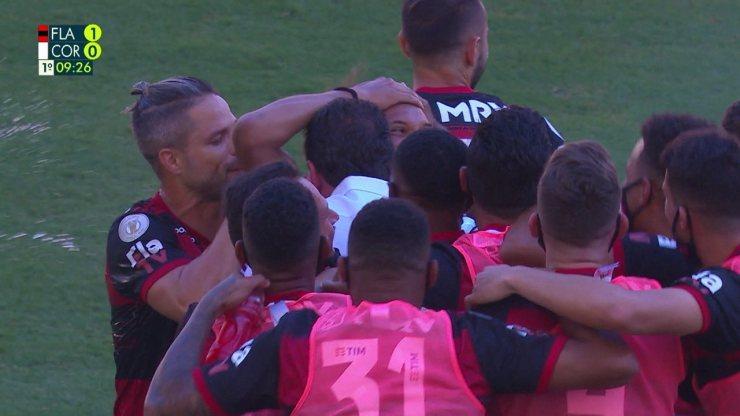 Os gols de Flamengo 2 x 1 Corinthians pela 36ª rodada do Brasileirão 2020